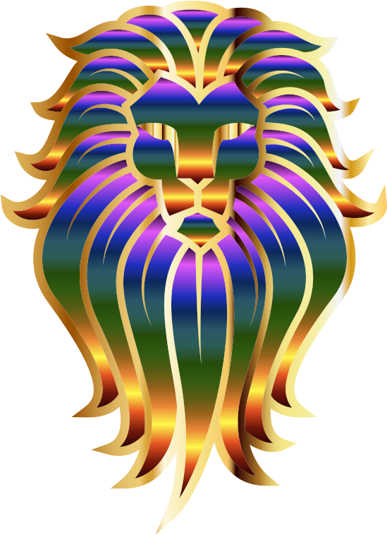 Chromatic Lion Face Tattoo 2 No Background