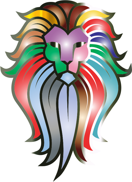 Chromatic Lion Face Tattoo 7