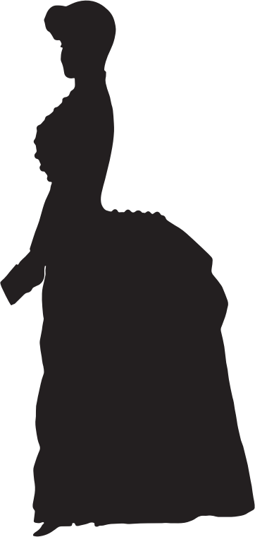 Old Fashioned Victorian Woman Silhouette Variation 2