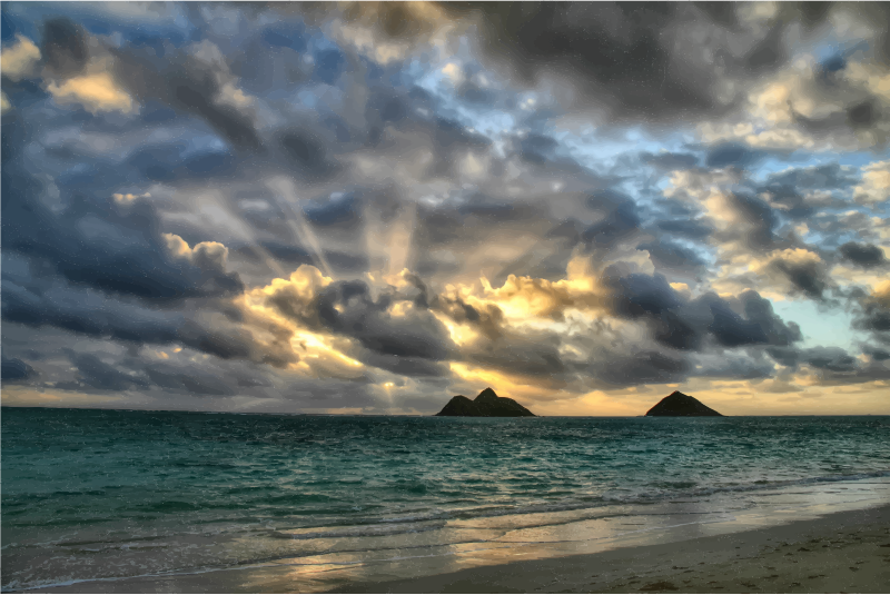 Distant Beach Sunrise