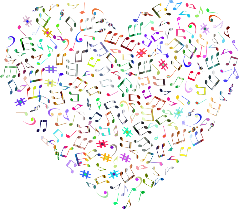 Prismatic Musical Heart 4 4 No Background