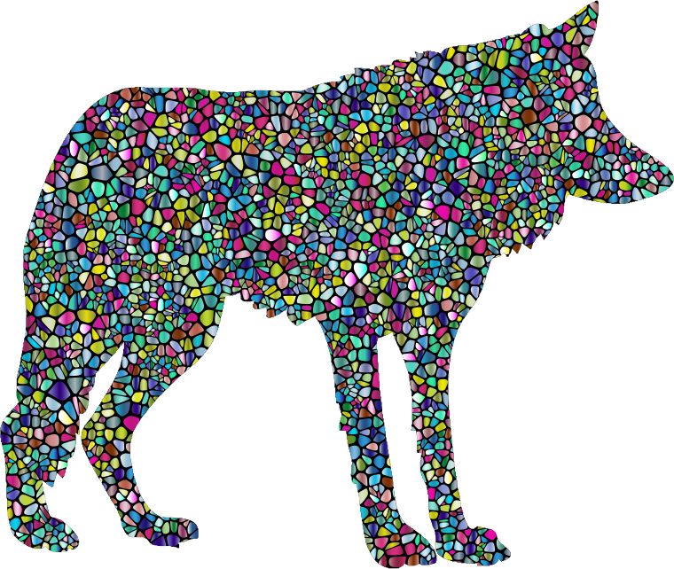 Polyprismatic Tiled Wolf Silhouette 2 With Background