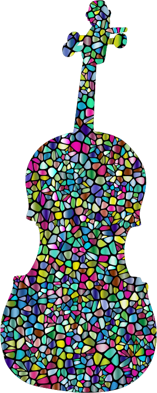 Polyprismatic Tiled Violin Silhouette With Background