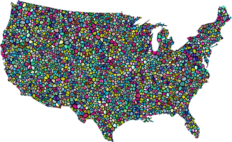 Polyprismatic Tiled United States Map With Background