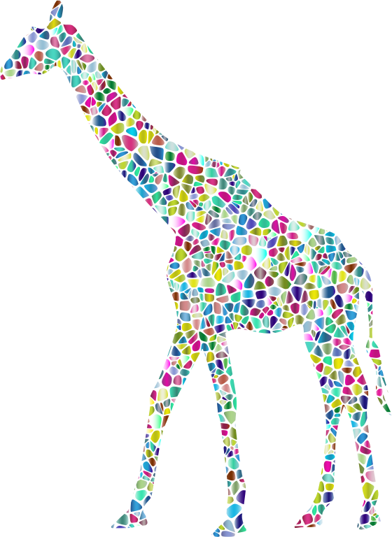 Polyprismatic Tiled Giraffe Landscape Silhouette Minus Landscape