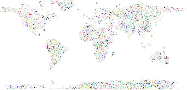 Prismatic Musical World Map No Background