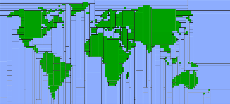 World Map Mondrian Mosaic