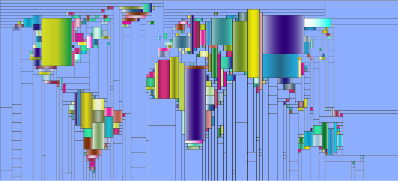 World Map Mondrian Mosaic 2