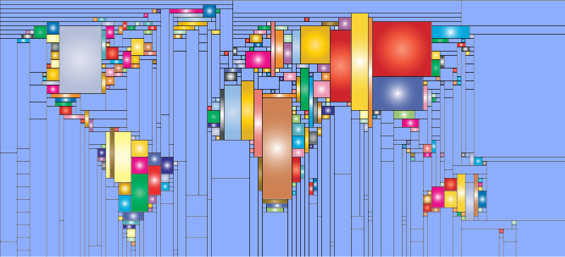 World Map Mondrian Mosaic 3