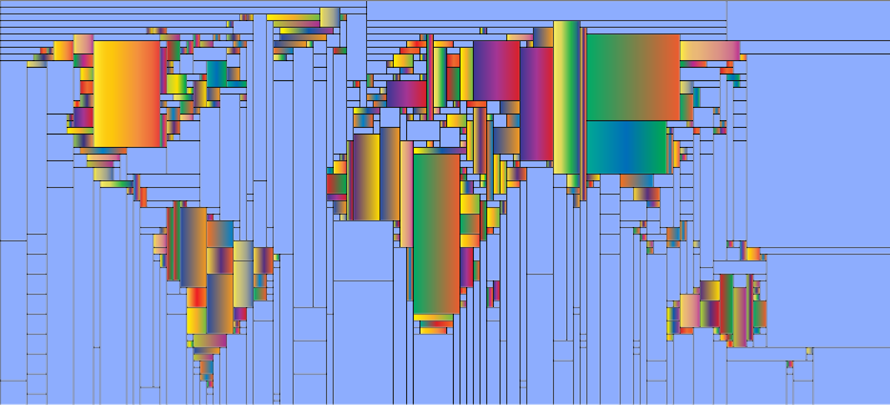 World Map Mondrian Mosaic 4