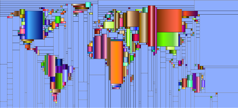 World Map Mondrian Mosaic 7