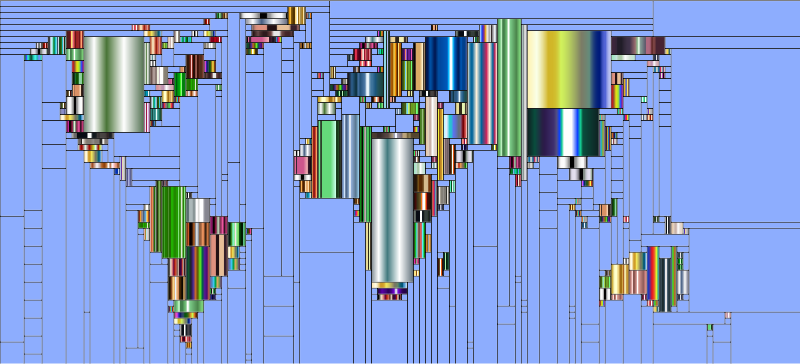 World Map Mondrian Mosaic 8