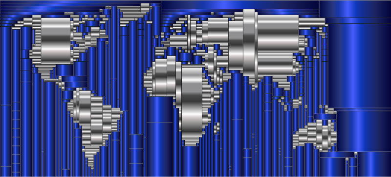 World Map Mondrian Mosaic 10