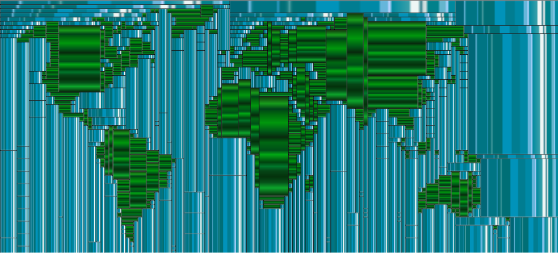 World Map Mondrian Mosaic 11