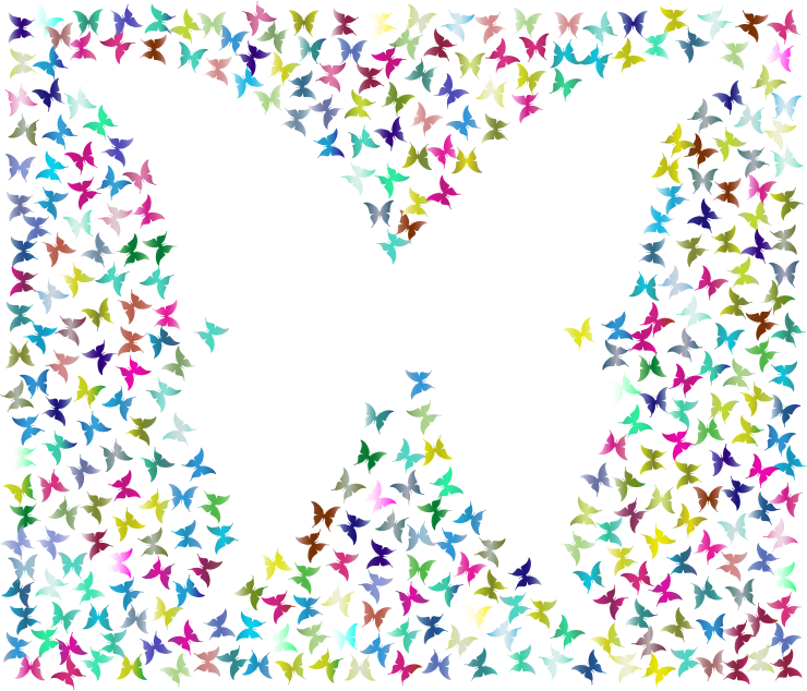 Prismatic Negative Space Butterflies 2 No Background