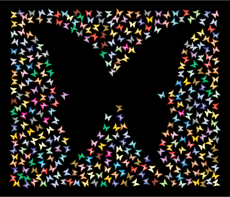 Prismatic Negative Space Butterflies 3