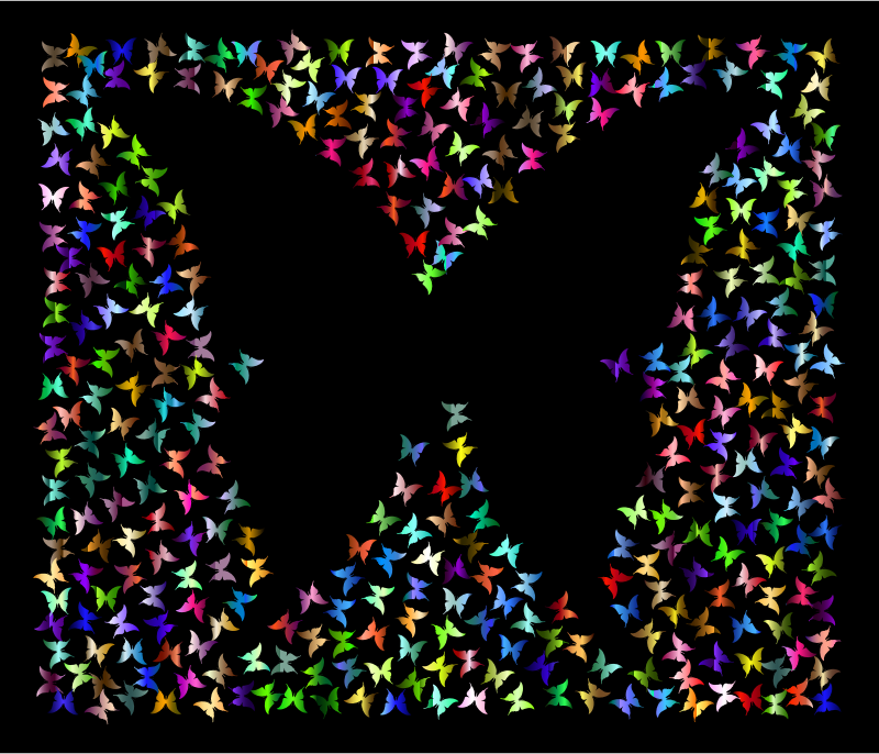Prismatic Negative Space Butterflies 4