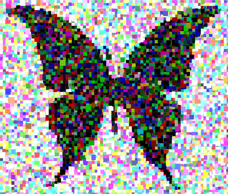 Butterfly Silhouette 6 Confetti Mosaic