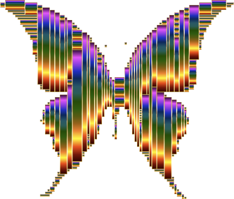 Prismatic Abstract Modern Art Butterfly 12 No Background