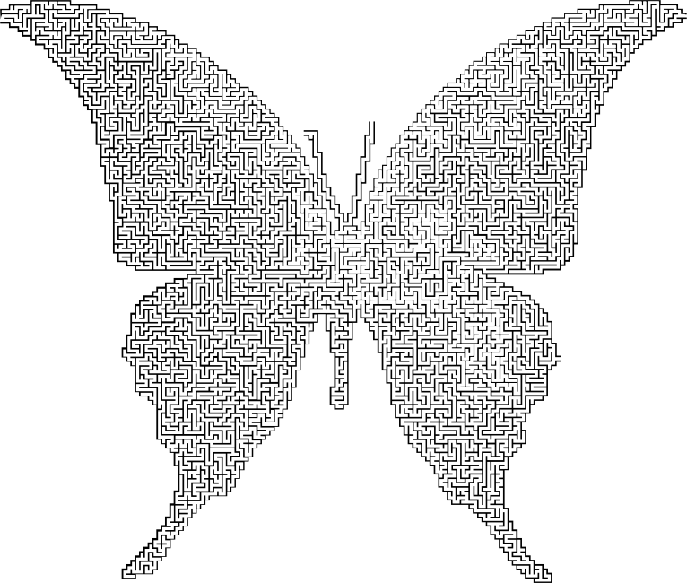 Butterfly Silhouette 6 Maze