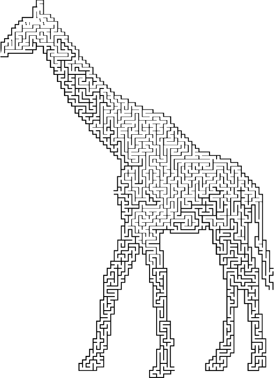 Giraffe Landscape Silhouette Minus Landscape Maze