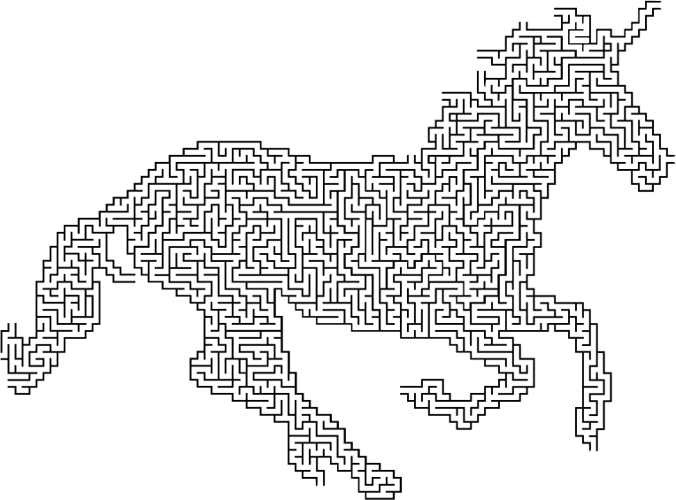 Magical Unicorn Silhouette No Stars Maze