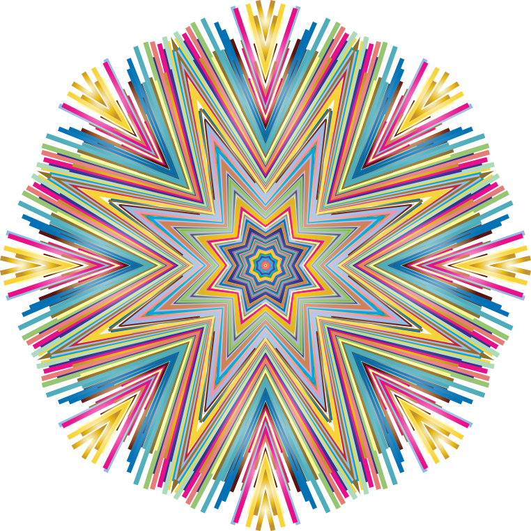 Prismatic Star Line Art