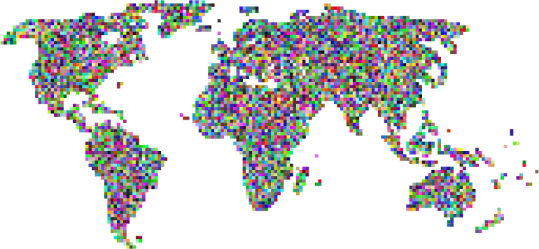 Prismatic Mosaic World Map