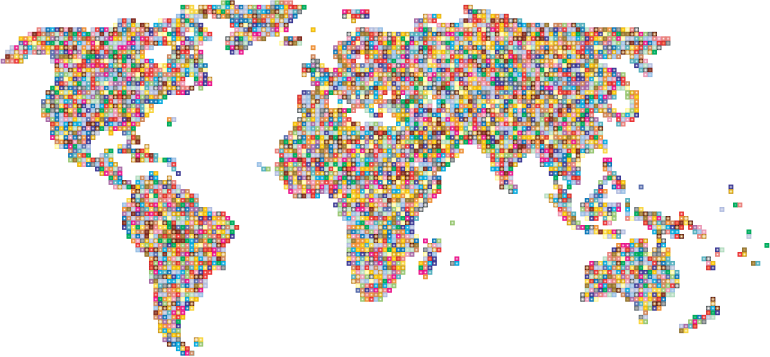 Prismatic Mosaic World Map 2