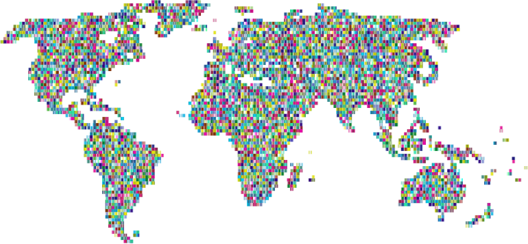 Prismatic Mosaic World Map 3