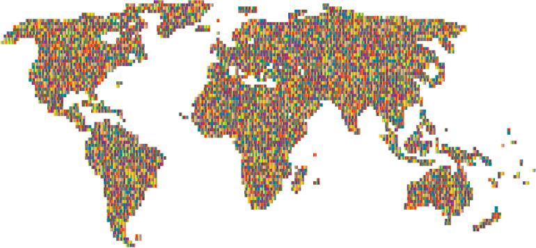 Prismatic Mosaic World Map 4