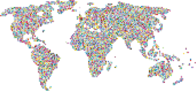 Prismatic Mosaic World Map 5