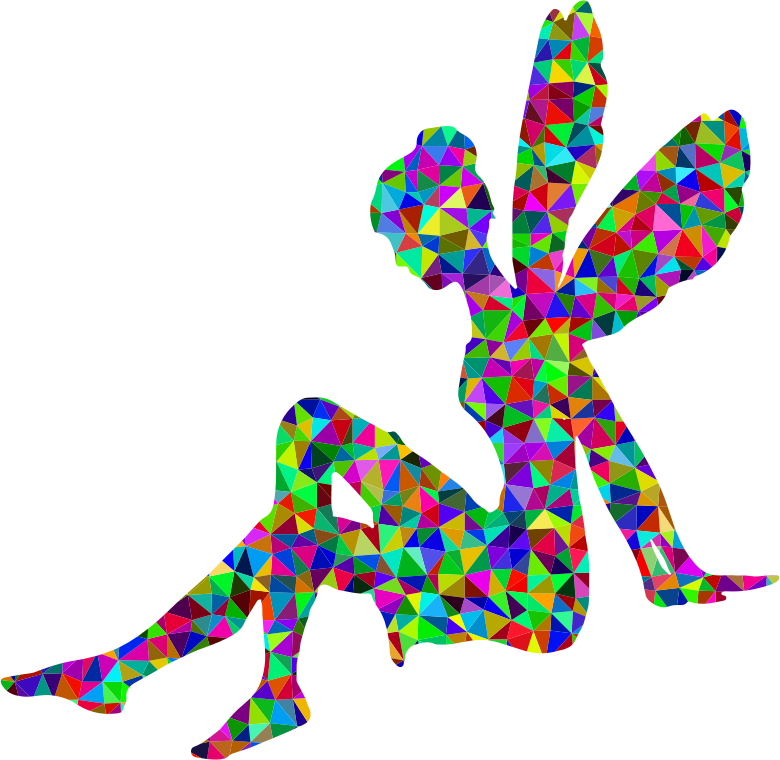 Low Poly Prismatic Female Fairy Relaxing
