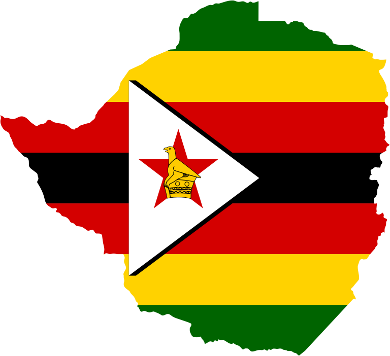 Zimbabwe Flag Map