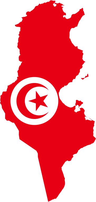 Tunisia Flag Map