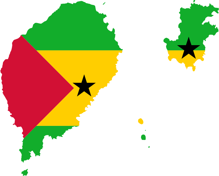 Sao Tome And Principe Flag Map