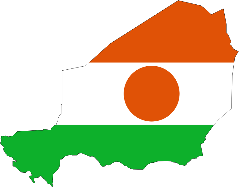 Niger Flag Map With Stroke