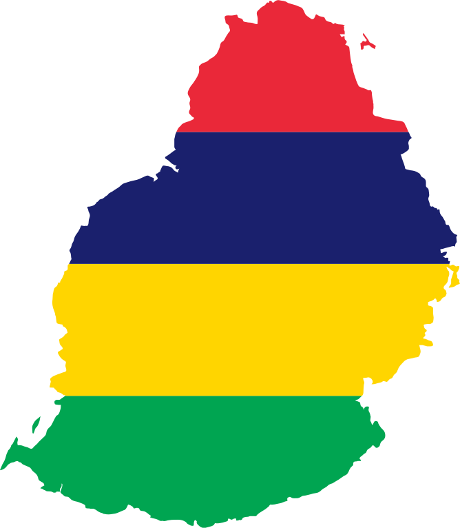 Mauritius Flag Map
