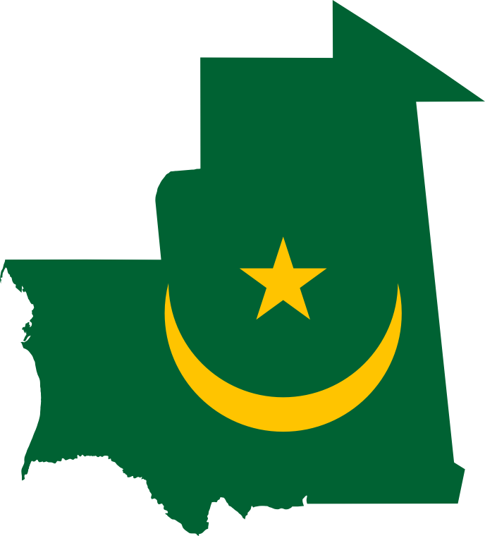 Mauritania Flag Map