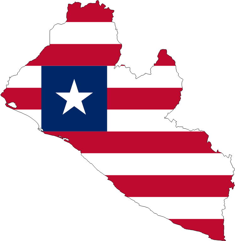 Liberia Flag Map With Stroke