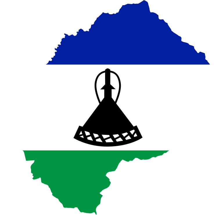 Lesotho Flag Map