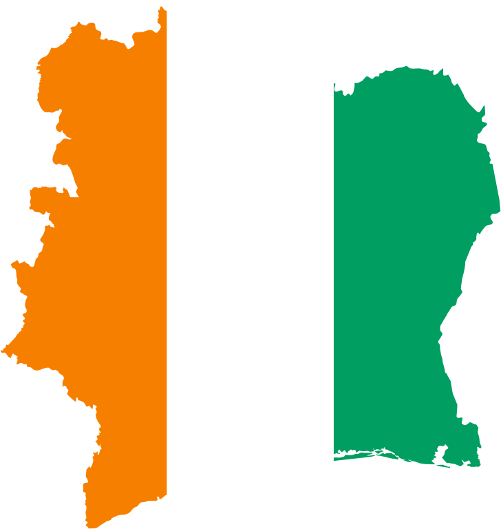 Ivory Coast Flag Map