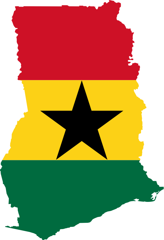 Ghana Flag Map