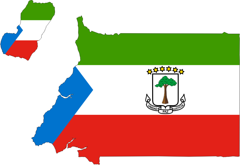 Equatorial Guinea Flag Map With Stroke