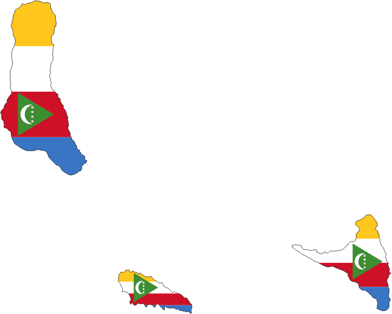 Comoros Flag Map With Stroke