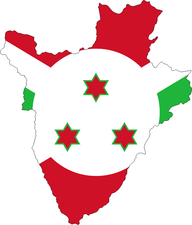 Burundi Flag Map With Stroke