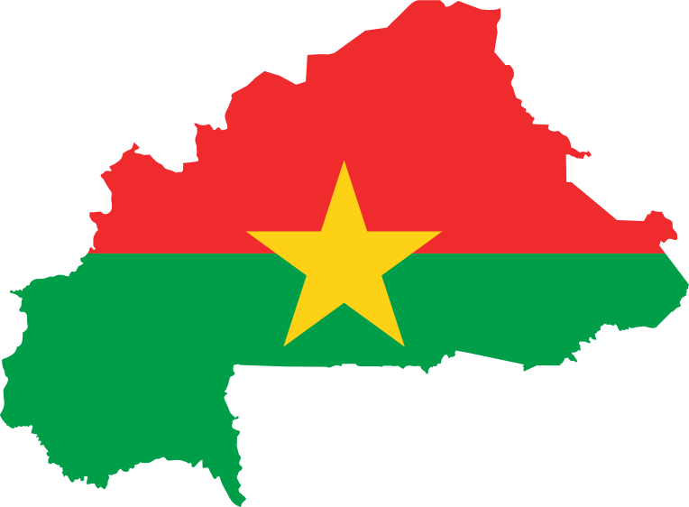 Burkina Faso Flag Map