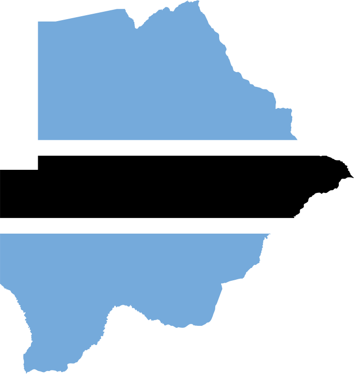 Botswana Flag Map