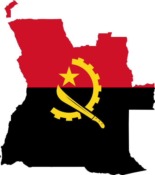 Angola Flag Map