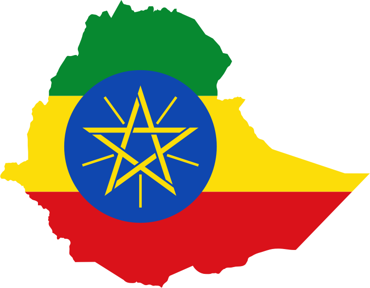 Ethiopia Flag Map